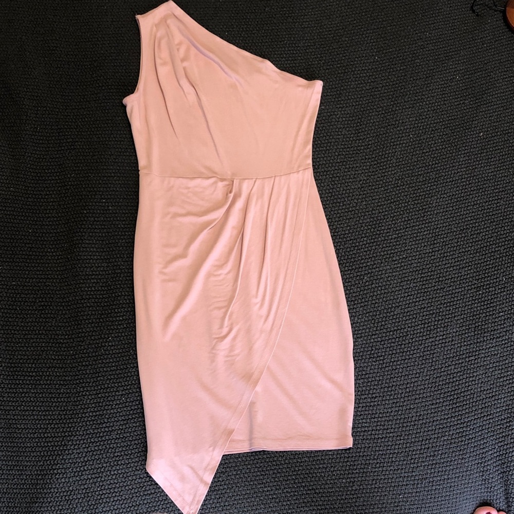 Pink One-Shoulder Dress